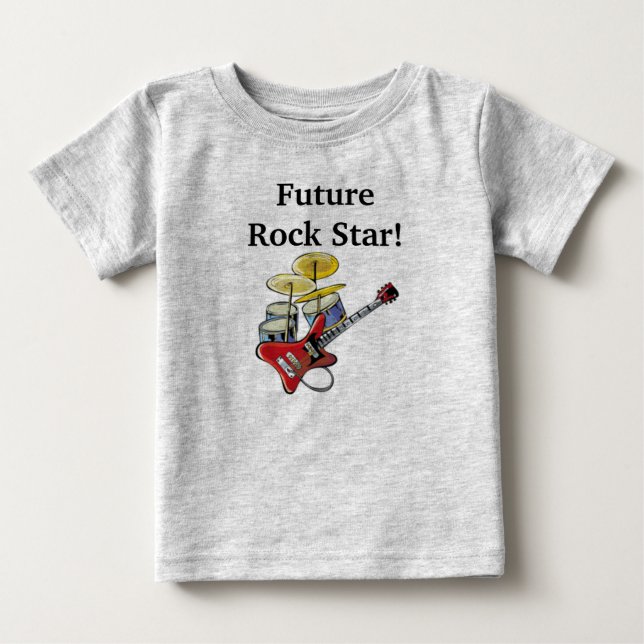 T-shirt Pour Bébé Future vedette du rock (Devant)
