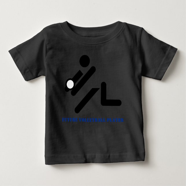 T-shirt Pour Bébé Future volleyball player black, blue custom (Devant)