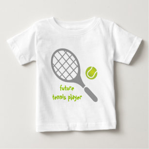 T-shirt Pour Bébé Futurs joueur de tennis, raquette de tennis et