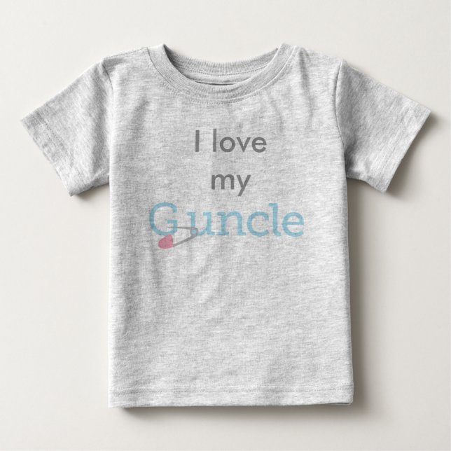 T-shirt Pour Bébé G_Oncle_Blue, j'aime mon (Devant)