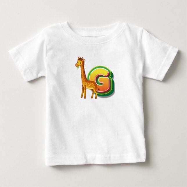 T-shirt Pour Bébé G pour Girafe (Devant)