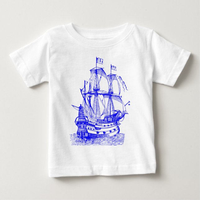 T-shirt Pour Bébé Gallion - Bleu (Devant)