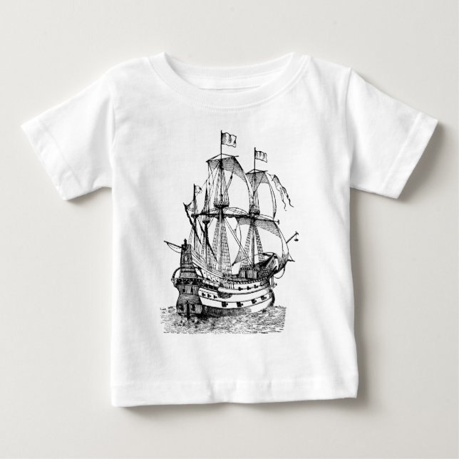 T-shirt Pour Bébé Gallion - Noir (Devant)