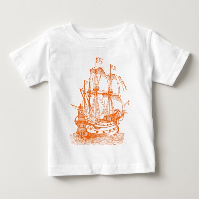 T-shirt Pour Bébé Gallion - Orange (Devant)