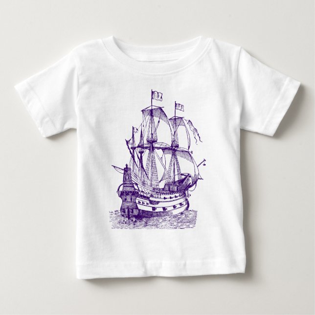 T-shirt Pour Bébé Gallion - Violet profond (Devant)
