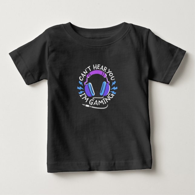 T-shirt Pour Bébé Gamer Je Joue (Devant)