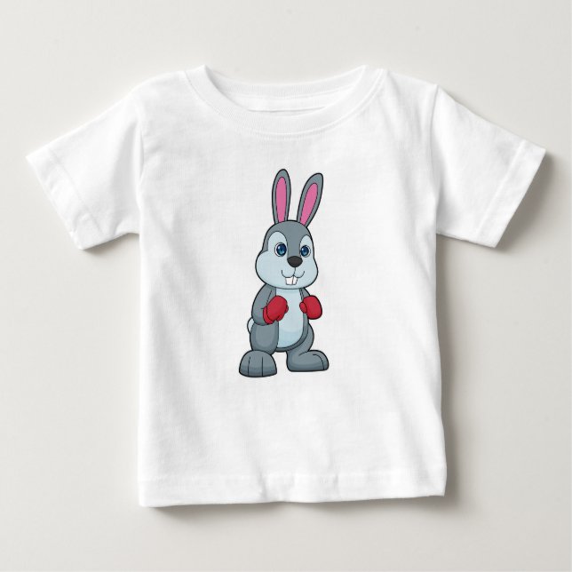 T-shirt Pour Bébé Gants de boxe de boxe de lapin (Devant)