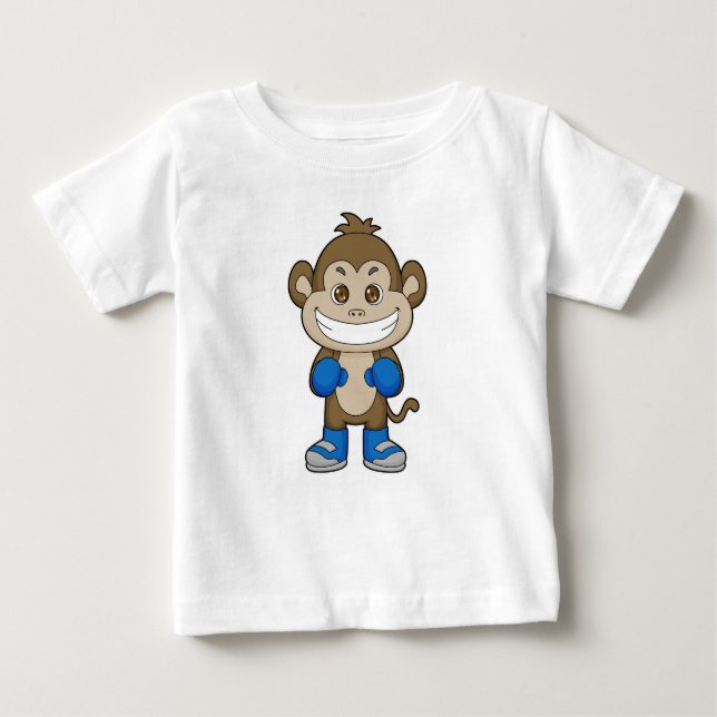 T-shirt Pour Bébé Gants de boxe de singe (Devant)