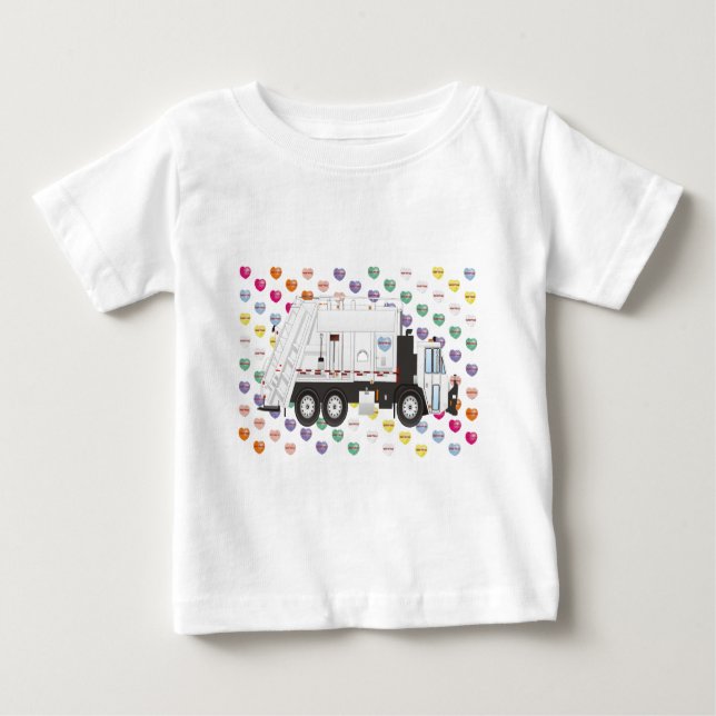 T-shirt Pour Bébé Garbage Truck Love (Devant)