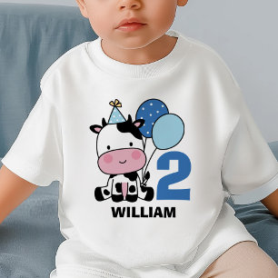T-shirt Pour Bébé Garçon 2e anniversaire mignon Ballons de vache per