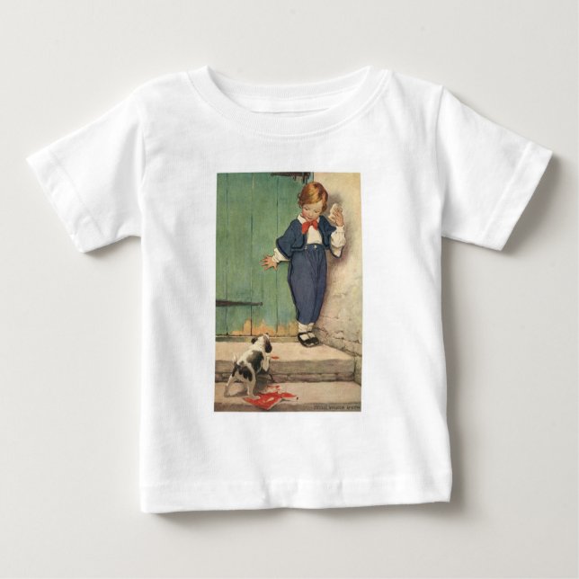 T-shirt Pour Bébé Garçon avec Chien chiot (Devant)