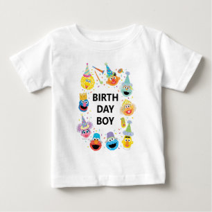T-shirt Pour Bébé Garçon d'anniversaire confettis Rue Sésame