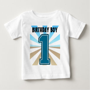 T-shirt Pour Bébé Garçon d'anniversaire, grand nombre un, premier