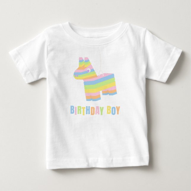 T-shirt Pour Bébé Garçon d'anniversaire Pinata Invité d'honneur  (Devant)