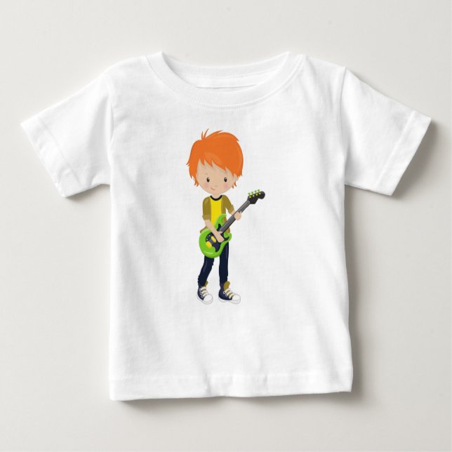 T-shirt Pour Bébé Garçon de rock, cheveux orange, groupe, musique, g (Devant)
