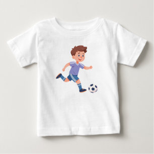 T-shirt Pour Bébé Garçon donnant un coup de pied dans un ballon de f