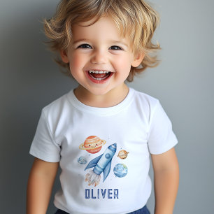 T-shirt Pour Bébé Garçon fête d'anniversaire fusée spatiale espace e