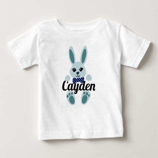 T-shirt Pour Bébé Garçon Lapin de Pâques sur mesure (Devant)