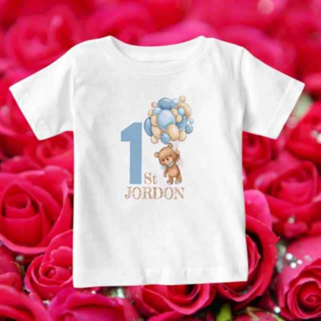 T-shirt Pour Bébé Garçon on peut attendre 1er Teddy Bear (Celebrate your little one's first teddy bear picnic with this adorable baby T-shirt!)