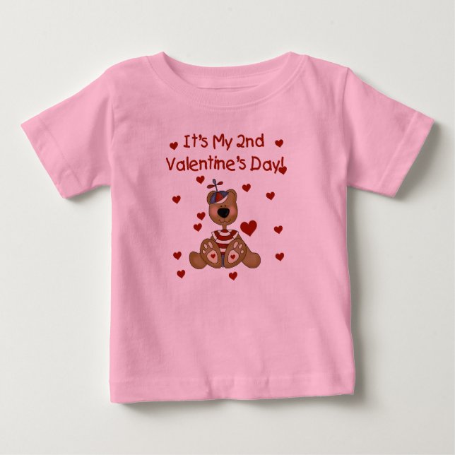 T-shirt Pour Bébé Garçon ours 2e Saint Valentin (Devant)