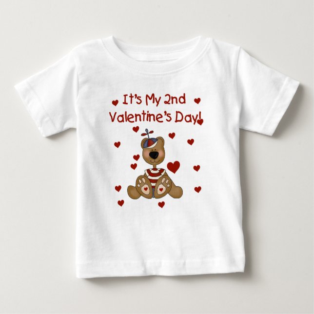 T-shirt Pour Bébé Garçon ours 2e Saint Valentin (Devant)