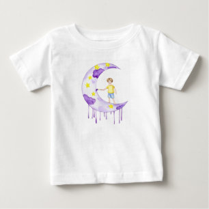T-shirt Pour Bébé Garçon peignant le croissant de lune 