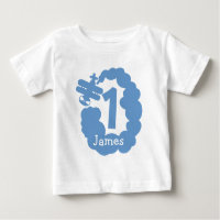 Garçon pour 1er anniversaire | T shirt avion perso