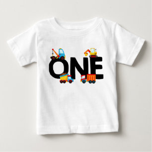 T-shirt Pour Bébé Garçon Premier anniversaire de construction Camion