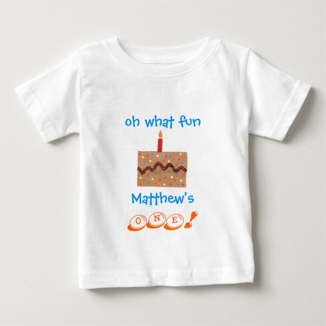 T-shirt Pour Bébé Garçons 1er anniversaire tenue - personnalisée ave (Devant)