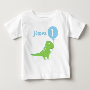 T-shirt Pour Bébé Garçons Dinosaur Balloon 1er Anniversaire T Chemis