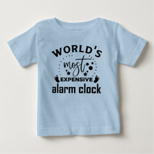 T-shirt Pour Bébé Garçons drôles horloge alarme coûteuse art de mot