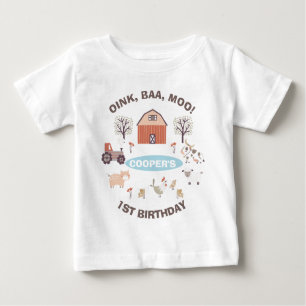 T-shirt Pour Bébé Garçons Ferme moderne Premier anniversaire
