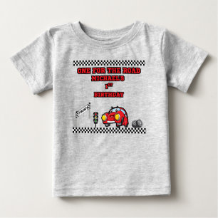 T-SHIRT POUR BÉBÉ GARÇONS GRIS FONCÉ POUR LA ROUTE 1ER ANNIVERSAIRE