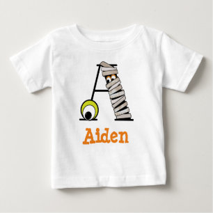 T-shirt Pour Bébé Garçons HALLOWEEN Mummy Shirt w Monogram Initial A