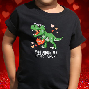 T-shirt Pour Bébé Garçons personnalisés Valentine Dinosaur