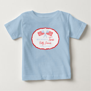 T-shirt Pour Bébé Garçons Préparatoires Rouge Blanc & Deux Anniversa