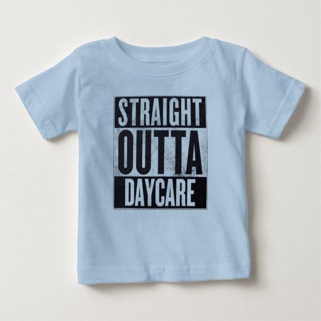 T-shirt Pour Bébé Garçon's Straight Outta Garderie Drôle Tee (Devant)