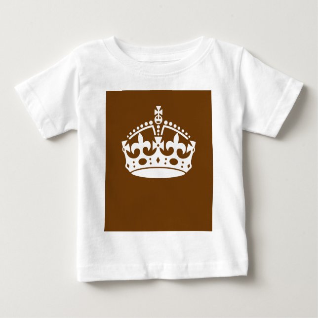 T-shirt Pour Bébé Garder la couronne calme sur Brown (Devant)