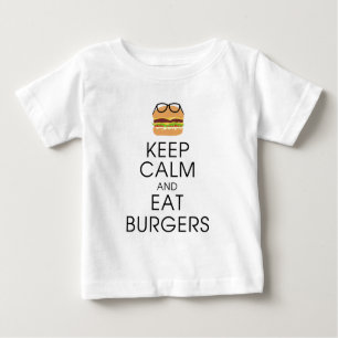 T-shirt Pour Bébé Gardez Le Calme Et Mangez Des Burgers