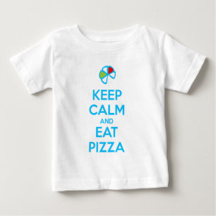 T-shirt Pour Bébé Gardez votre calme et mangez une pizza 1