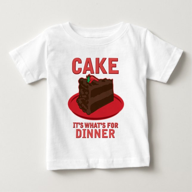 T-shirt Pour Bébé Gâteau, c'est quoi pour DInner (Devant)