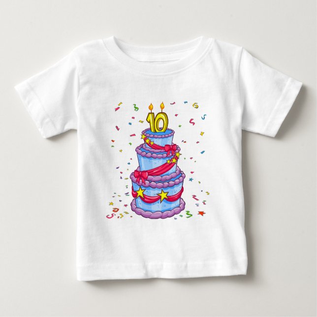 T-shirt Pour Bébé Gâteau d'anniversaire (Devant)