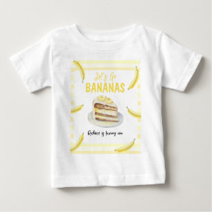T-shirt Pour Bébé Gâteau d'anniversaire à la banane aquarelle