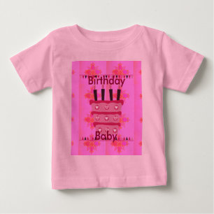 T-shirt Pour Bébé Gâteau d'anniversaire floral pour elle / Filles Ar