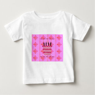 T-shirt Pour Bébé Gâteau d'anniversaire floral pour elle / Filles Ar