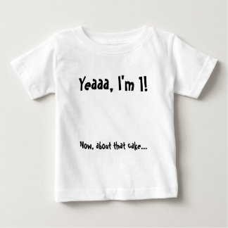 T-shirt Pour Bébé Gâteau de bébé d'anniversaire mangeant la chemise