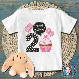 T-shirt Pour Bébé Gâteau pour la 2e anniversaire de la fille
