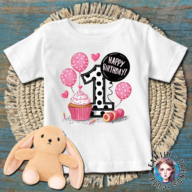 T-shirt Pour Bébé Gâteau pour le 1er anniversaire (Créateur téléchargé)