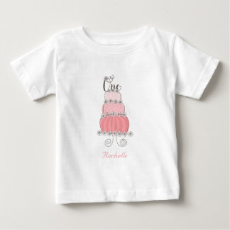 T-shirt Pour Bébé Gâteau Rose Fantaisiste pour la 1ère Fête d'Annive