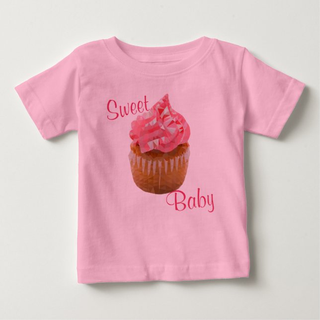 T-shirt Pour Bébé Gâteau rose géométrique Sweet Baby (Devant)